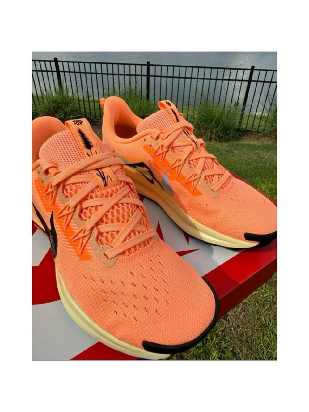 SIZE 10 WOMEN'S NIKE REACTX PEGASUS TRAIL 5 ORANGE PULSE / BLACK DV3865-800 - Picture 6 of 9